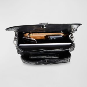 Saint Laurent Niki Medium Flap YSL Shoulder Bag in Crinkled Leather - Image 3