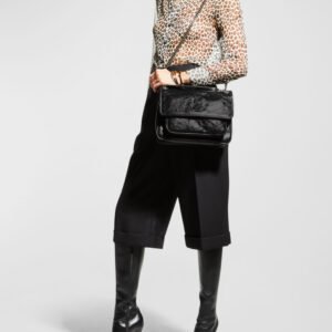 Saint Laurent Niki Medium Flap YSL Shoulder Bag in Crinkled Leather - Image 4