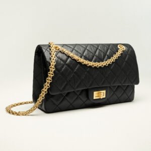 CHANEL - 2.55 Reissue 225 Flap Black Calfskin Quilted Ruthenium Hardware - Image 4
