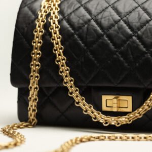 CHANEL - 2.55 Reissue 225 Flap Black Calfskin Quilted Ruthenium Hardware - Image 6