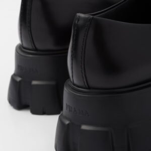Prada Monolith Loafer Black Brushed Leather full range - Image 7