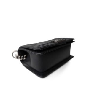 CHANEL Black Boy Bag Small Caviar Quilted Ruthenium Hardware - Image 5