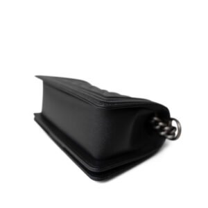 CHANEL Black Boy Bag Small Caviar Quilted Ruthenium Hardware - Image 6