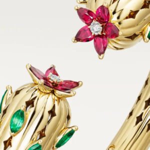 Cactus de Cartier bracelet, emeralds, 2 diamonds - Image 2