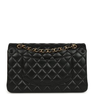 Chanel Medium Classic Double Flap Black Lambskin Gold Hardware - Image 4