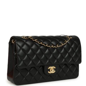 Chanel Medium Classic Double Flap Black Lambskin Gold Hardware - Image 5