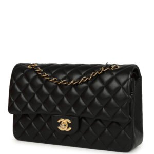 Chanel Medium Classic Double Flap Black Lambskin Gold Hardware - Image 6