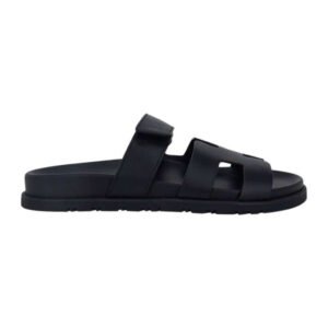 Hermes Chypre Sandal Black Calfskin Velcro full range - Image 10