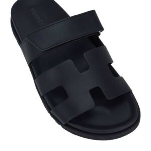 Hermes Chypre Sandal Black Calfskin Velcro full range - Image 1