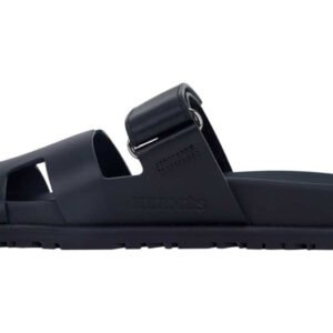 Hermes Chypre Sandal Black Calfskin Velcro full range - Image 8