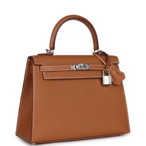 Hermès Kelly Sellier 25 Gold Epsom Palladium Hardware - Image 2