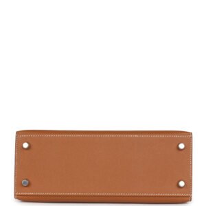 Hermès Kelly Sellier 25 Gold Epsom Palladium Hardware - Image 6