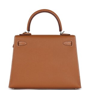 Hermès Kelly Sellier 25 Gold Epsom Palladium Hardware - Image 4