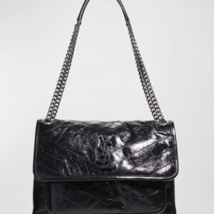 Saint Laurent Niki Medium Flap YSL Shoulder Bag in Crinkled Leather - Image 1