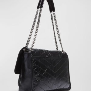 Saint Laurent Niki Medium Flap YSL Shoulder Bag in Crinkled Leather - Image 7