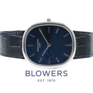 Patek Philippe Golden Ellipse 5738P-001, Platinum, Sunburst Blue Dial, 39 mm - Image 4