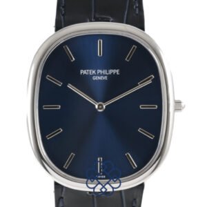 Patek Philippe Golden Ellipse 5738P-001, Platinum, Sunburst Blue Dial, 39 mm - Image 1