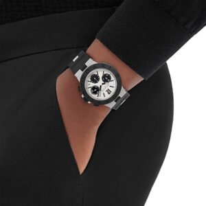 Two-Tone Aluminium-Titanium & Rubber Chronograph Bracelet Watch - Image 3