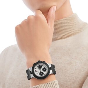 Two-Tone Aluminium-Titanium & Rubber Chronograph Bracelet Watch - Image 4