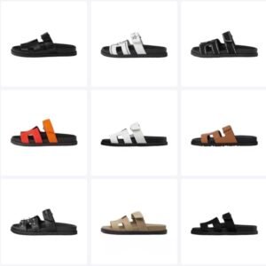 Hermes Chypre Sandal Black Calfskin Velcro full range - Image 2